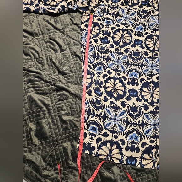 Rachel Zoe Blue & Cream Linen Blend Paisley Print Wide Leg Pants Size 3X NWT - Picture 7 of 12